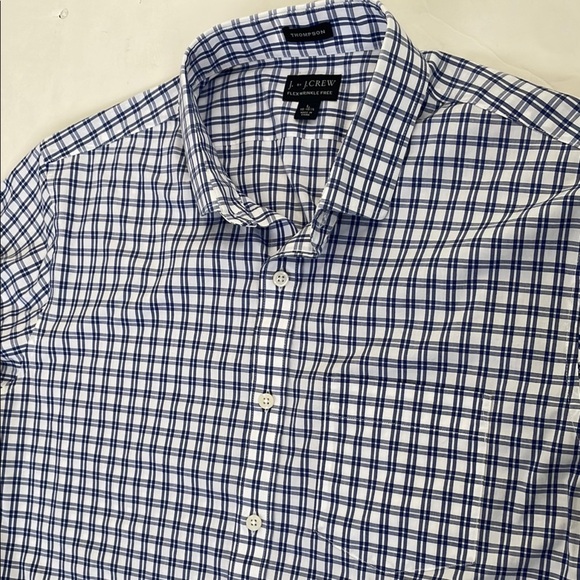 J. Crew Flex Thompson Flex Wrinkle Free Blue and White Shirt Large - Picture 6 of 17